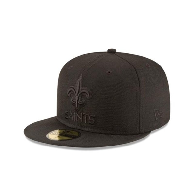 New Orleans Saints Gorra | New Era NFL Black On Black 59fifty Fitted Cap Mexico - Negros